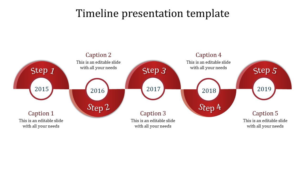Engaging Timeline Presentation Slide in Five Nodes 
